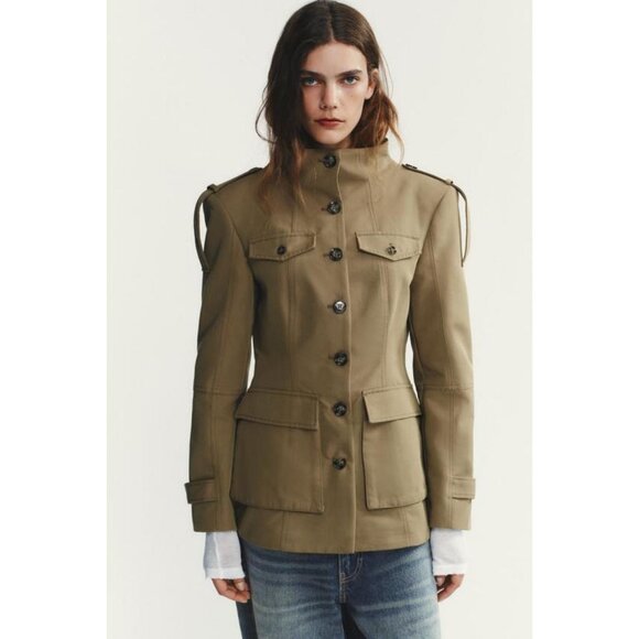 ZARA JACKET WITH SHOULDER TABS AND POCKETS - Picture 4 of 10